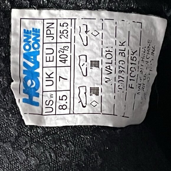 Hoka One One W Valor LTR Triple Black Running Shoes Women's Size 8.5 - Picture 9 of 10